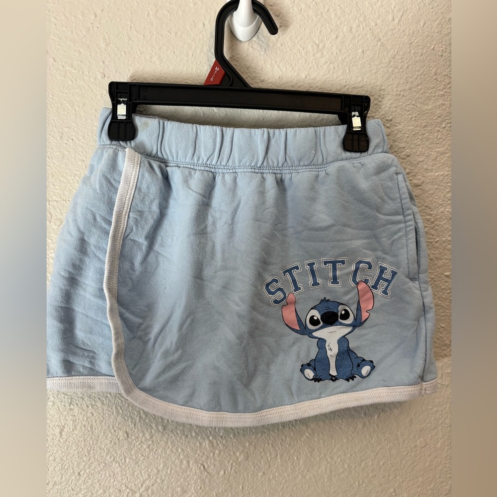 Disney Light Blue Stitch Graphic Mini Skirt